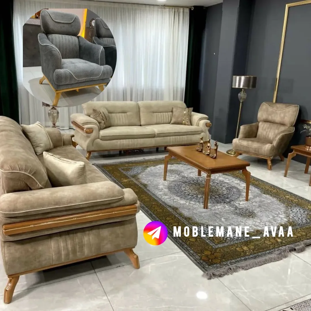 مبل مدل لورنت شرکتی (۱+۱+۳+۳) تختخوابشو